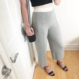 Vintage Waffle Knit Ultra High Rise Waisted Ribcage Cropped Trouser Lounge Pants